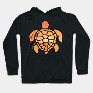 Love life orange sunset ocean view sea turtle Hoodie